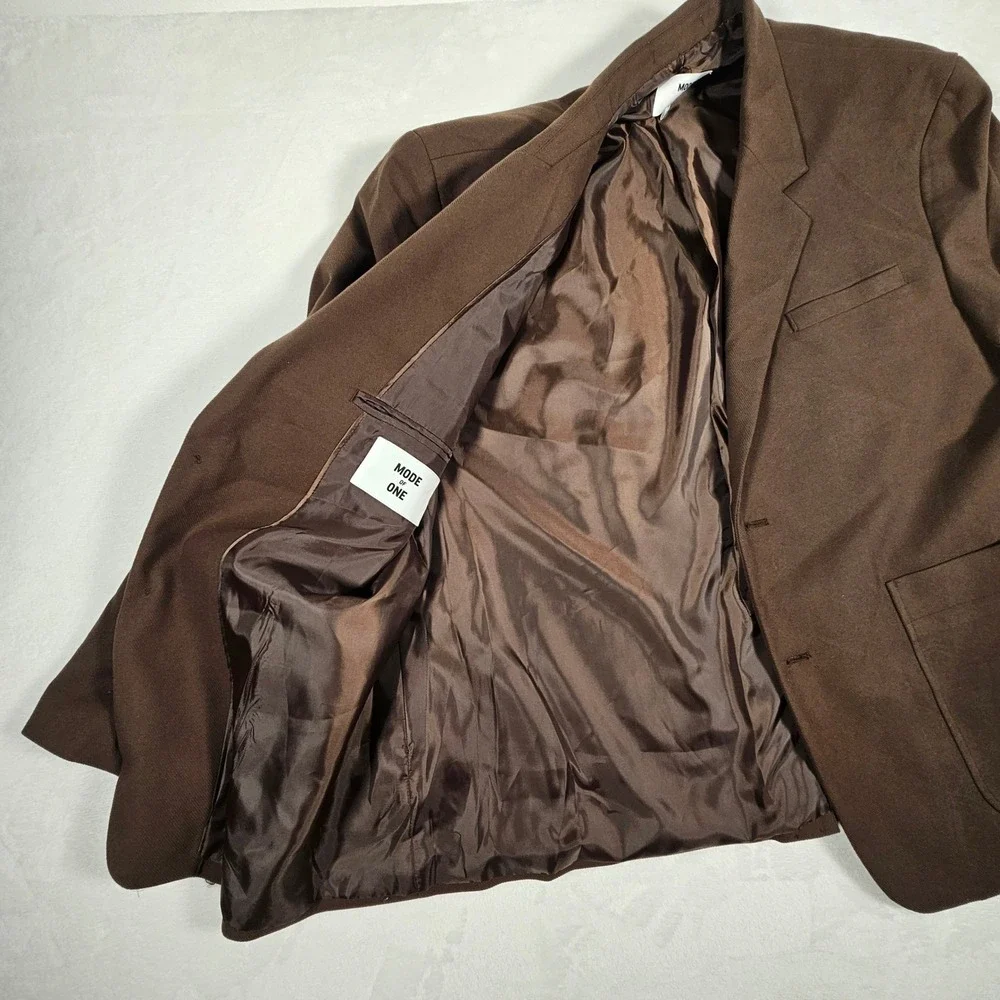 MODE OF ONE Men's Dark Walnut Classic‎ Fit Two Button Blazer XL